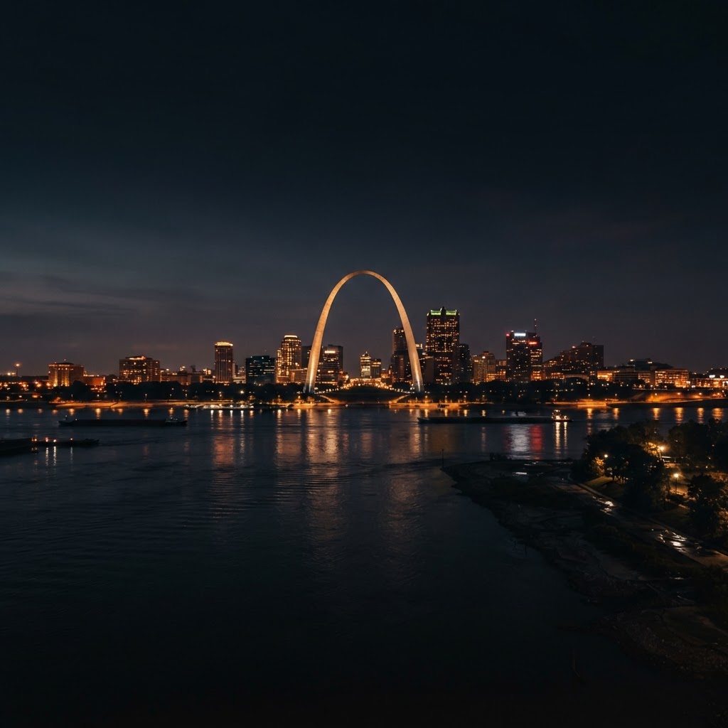 St. Louis skyline at dusk