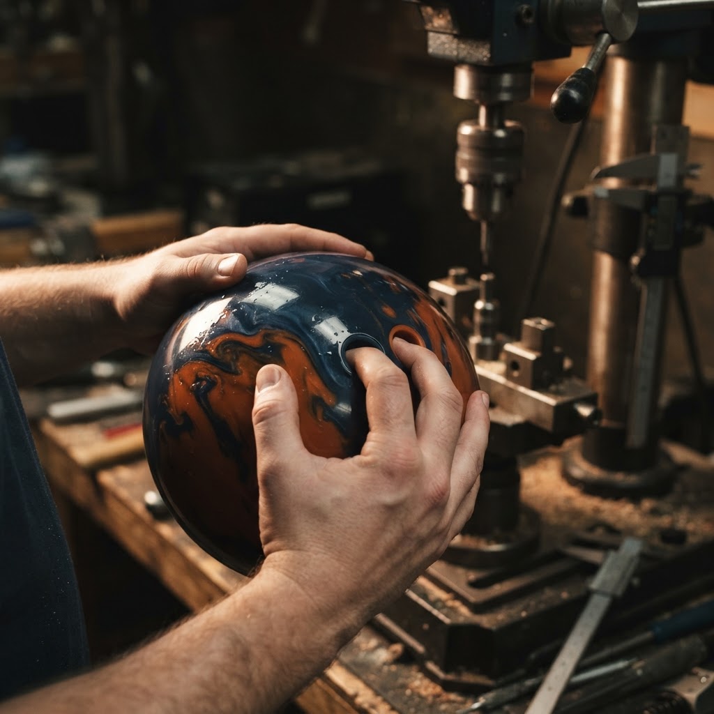 Custom bowling ball fitting