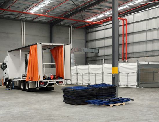 The 16.5m installation site inside the Zero Watt Homes workshop