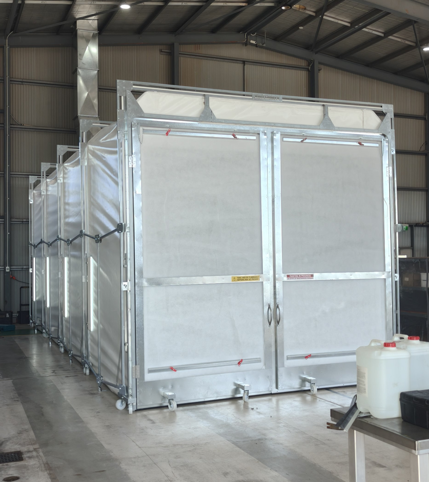 Full-width entry — booth fully open