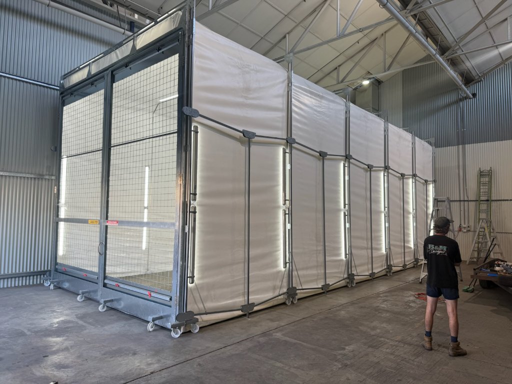 Rollabooth truck booth — retracted