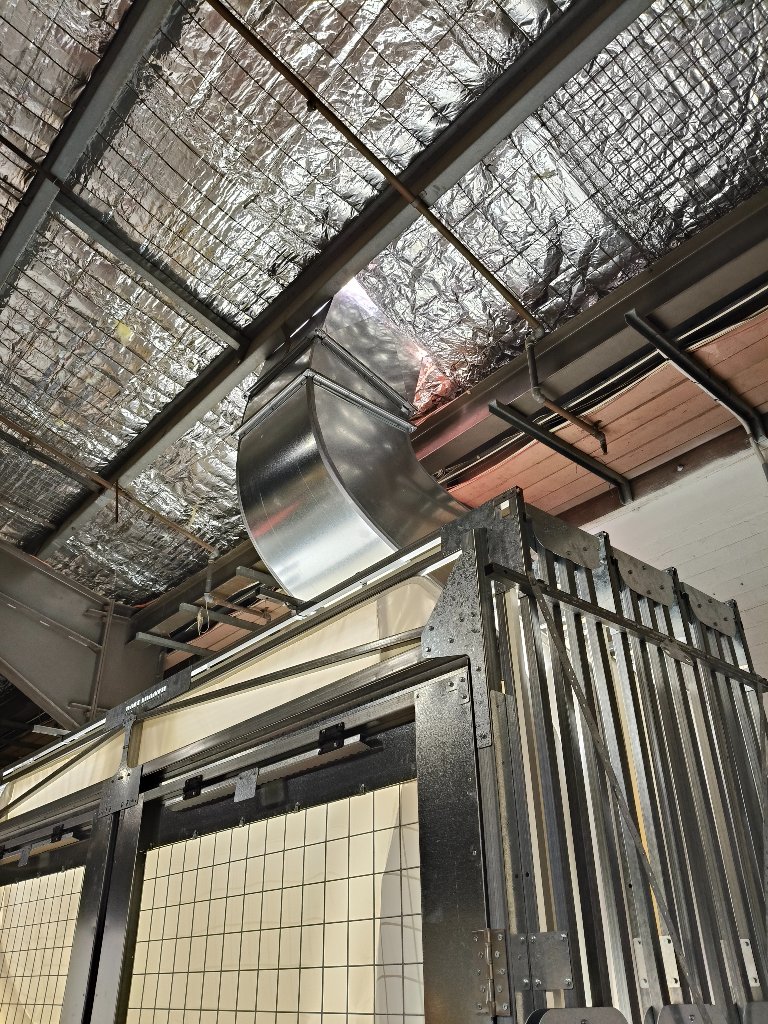 Exhaust duct stack — roof installation