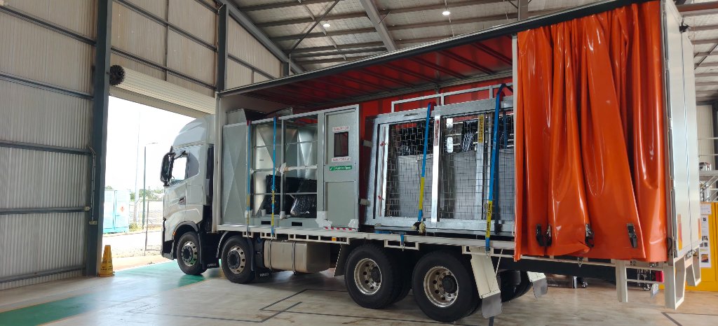 Unloading our custom delivery truck