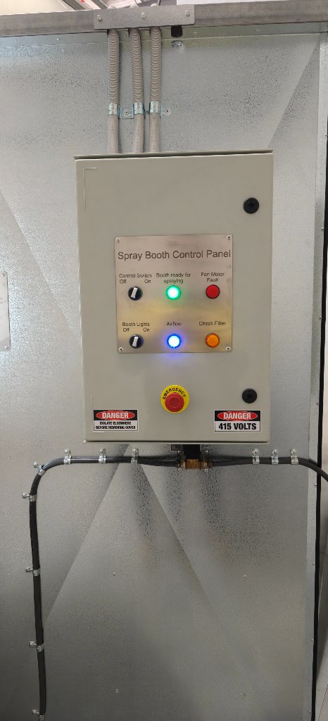 Rollabooth control panel — engineered and built in-house