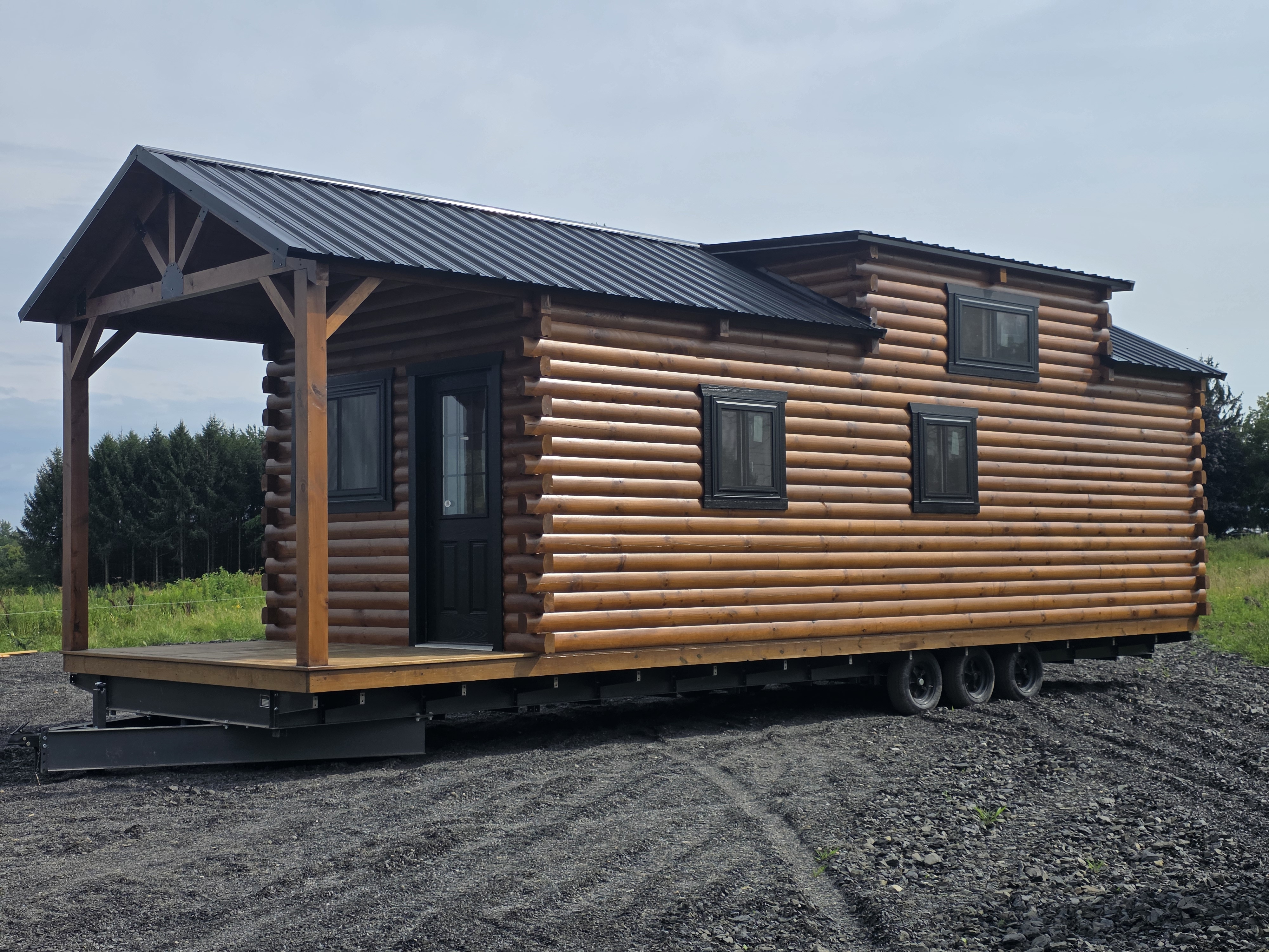 12' x 36' Finished-Out Cabin with Knotty Pine Interior, Porch & Loft – $44,700