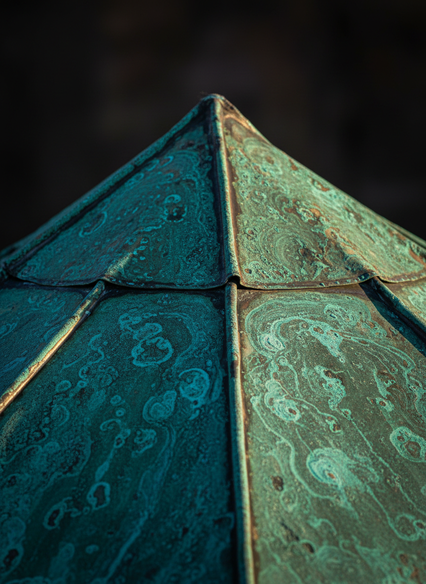 Copper roofing material texture