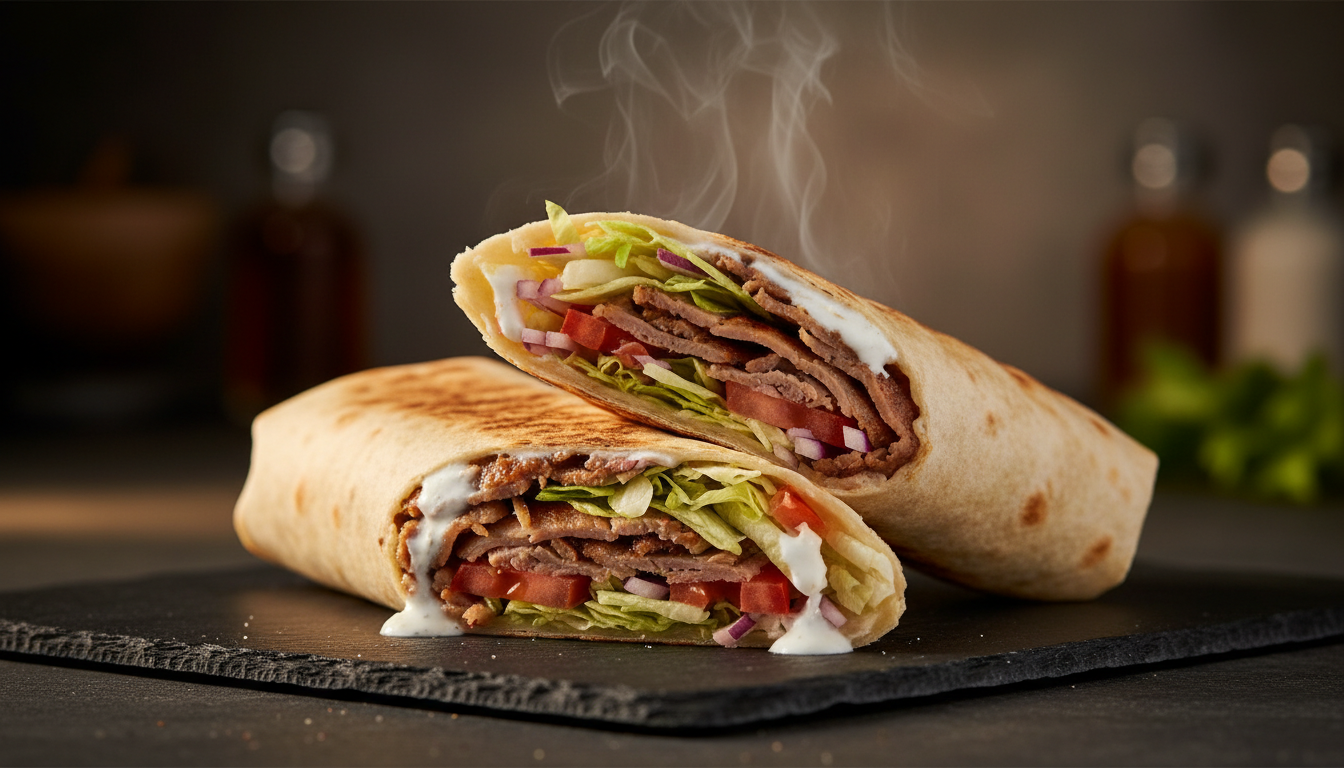 Delicious Turkish döner wrap