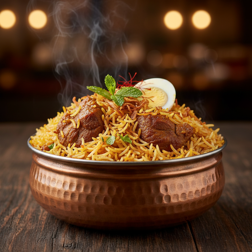 Hyderabadi Biryani — slow-cooked to perfection. Worth the wait.
