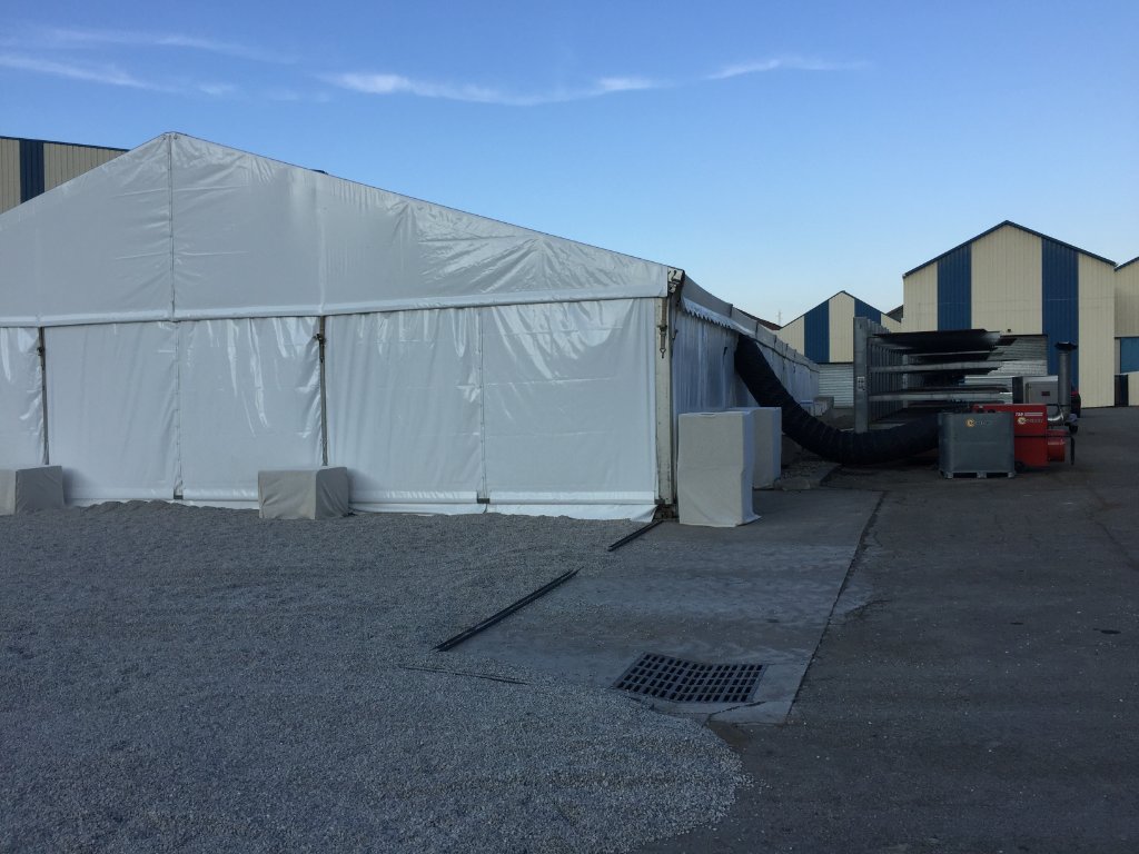 Structure 15m avec chauffage extérieur raccordé