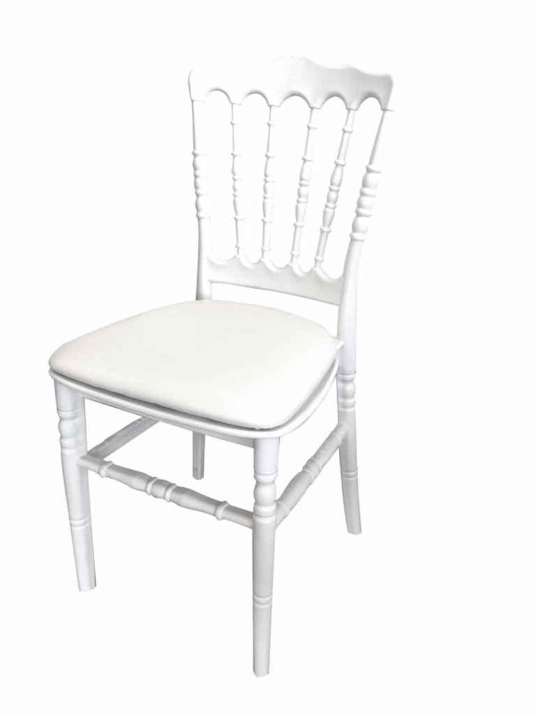 Chaise Napoléon blanche avec galette