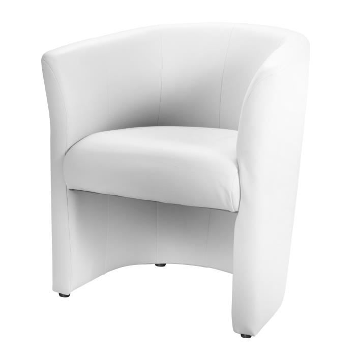 Fauteuil cabriolet simili blanc