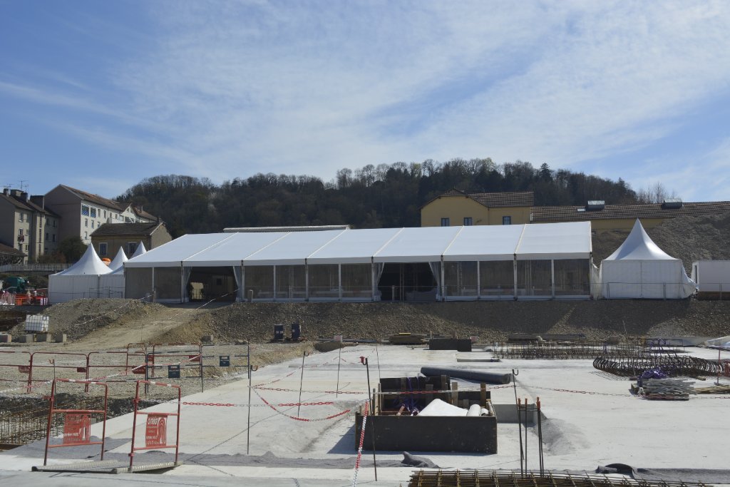 Structure 20x35 avec pagodes accolées sur chantier urbain