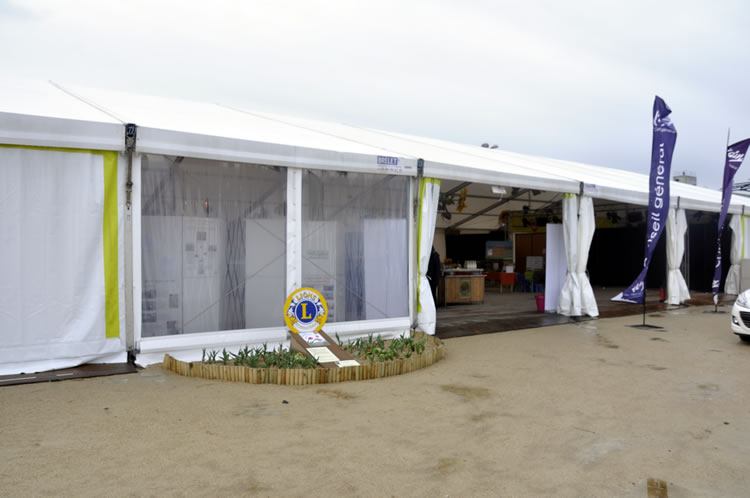 Structure 20x40 avec pagodes d'accueil en enfilade