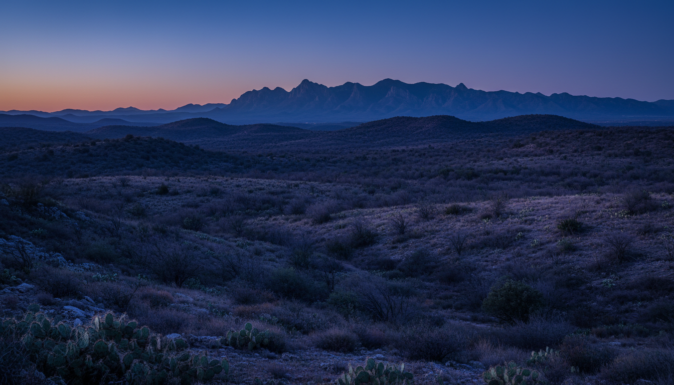 Texas landscape at twilight