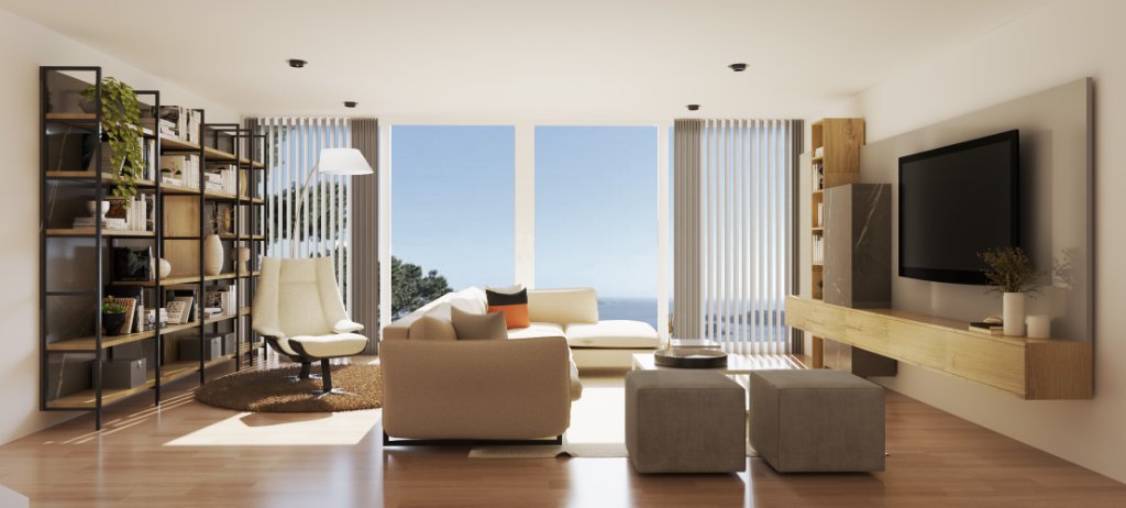 Interior de diseño moderno con luz natural