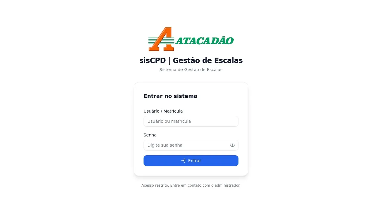 Sistema de Gestão de Escalas template preview