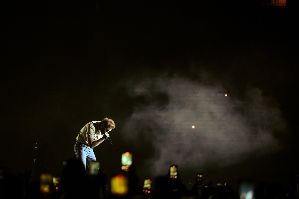 Post Malone performing during the The Big Ass Stadium Tour at State Farm Stadium in Glendale, AZ — concert photography by Anthony Cavale for Cavale Live
