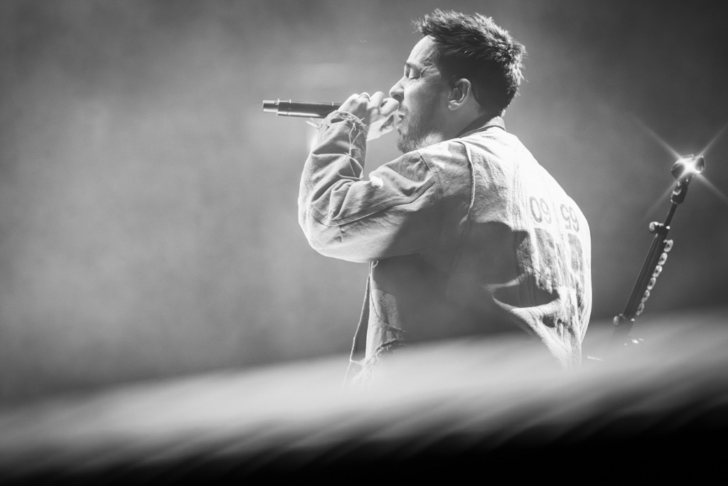 Linkin Park performing during the From Zero World Tour at Footprint Center in Phoenix, AZ — concert photography by Anthony Cavale for Cavale Live