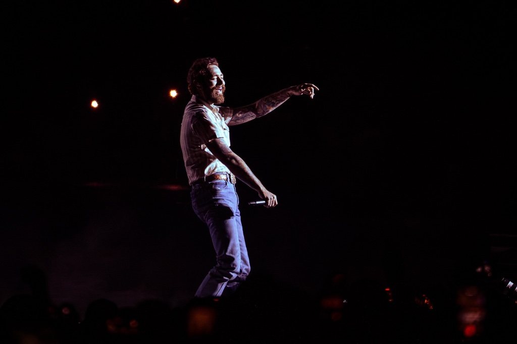 Post Malone performing during the The Big Ass Stadium Tour at State Farm Stadium in Glendale, AZ — concert photography by Anthony Cavale for Cavale Live