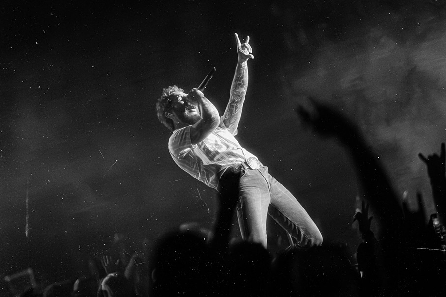 Post Malone performing during the The Big Ass Stadium Tour at State Farm Stadium in Glendale, AZ — concert photography by Anthony Cavale for Cavale Live