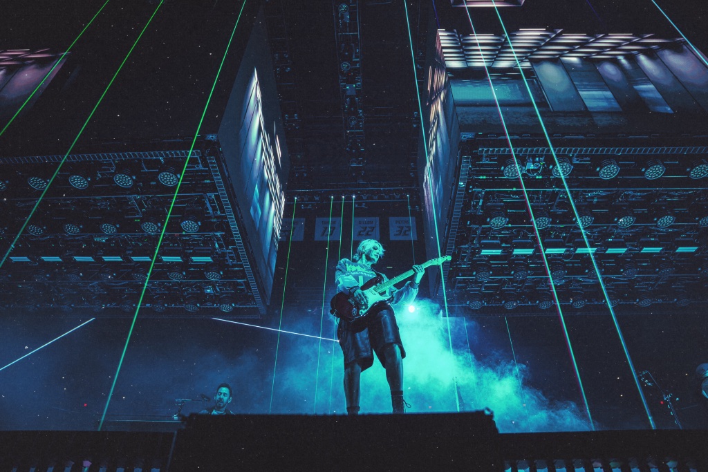 Linkin Park performing during the From Zero World Tour at Footprint Center in Phoenix, AZ — concert photography by Anthony Cavale for Cavale Live
