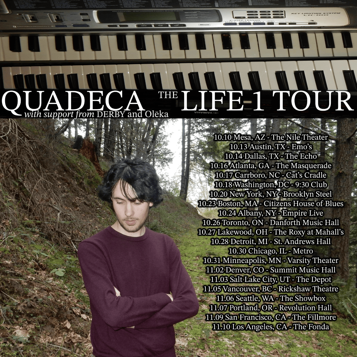Quadeca performing during the The Life 1 Tour at The Nile Theater in Mesa, AZ — concert photography by Anthony Cavale for Cavale Live