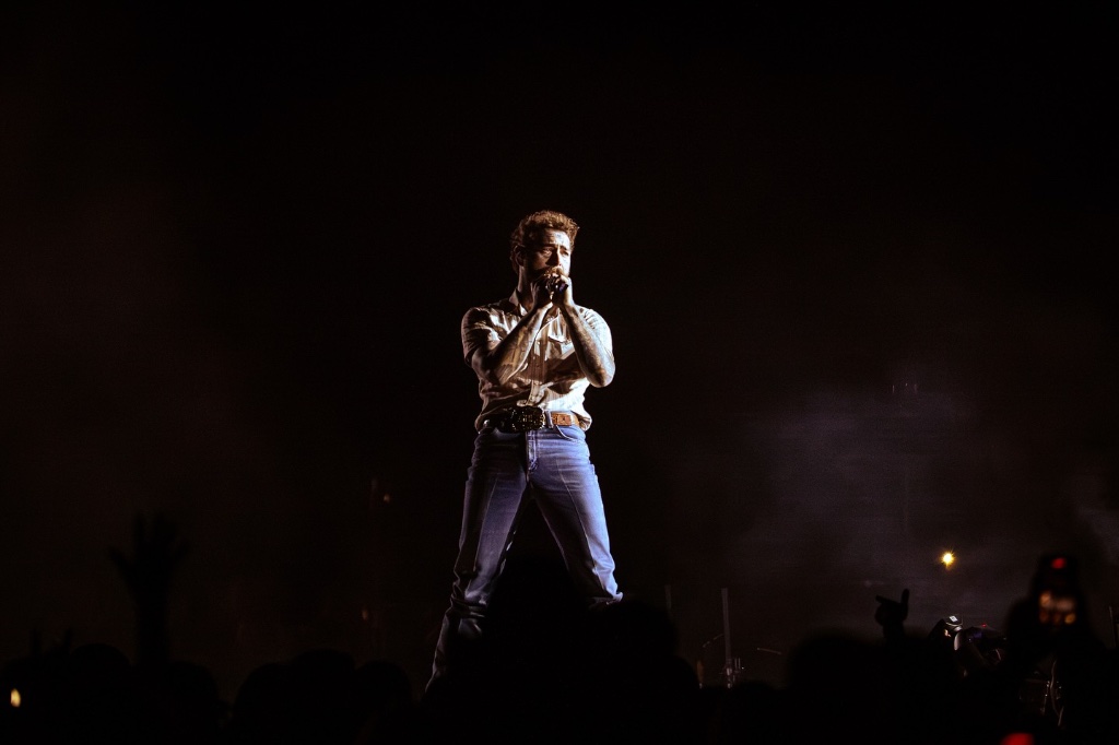 Post Malone performing during the The Big Ass Stadium Tour at State Farm Stadium in Glendale, AZ — concert photography by Anthony Cavale for Cavale Live