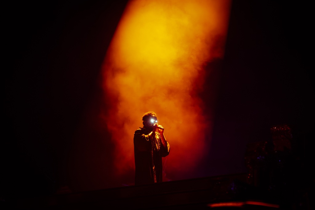 The Weeknd performing during the After Hours Til Dawn Tour at State Farm Stadium in Glendale, AZ — concert photography by Anthony Cavale for Cavale Live