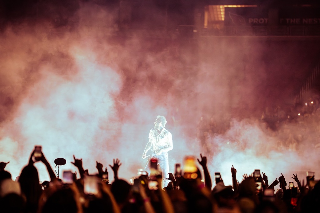 Post Malone performing during the The Big Ass Stadium Tour at State Farm Stadium in Glendale, AZ — concert photography by Anthony Cavale for Cavale Live