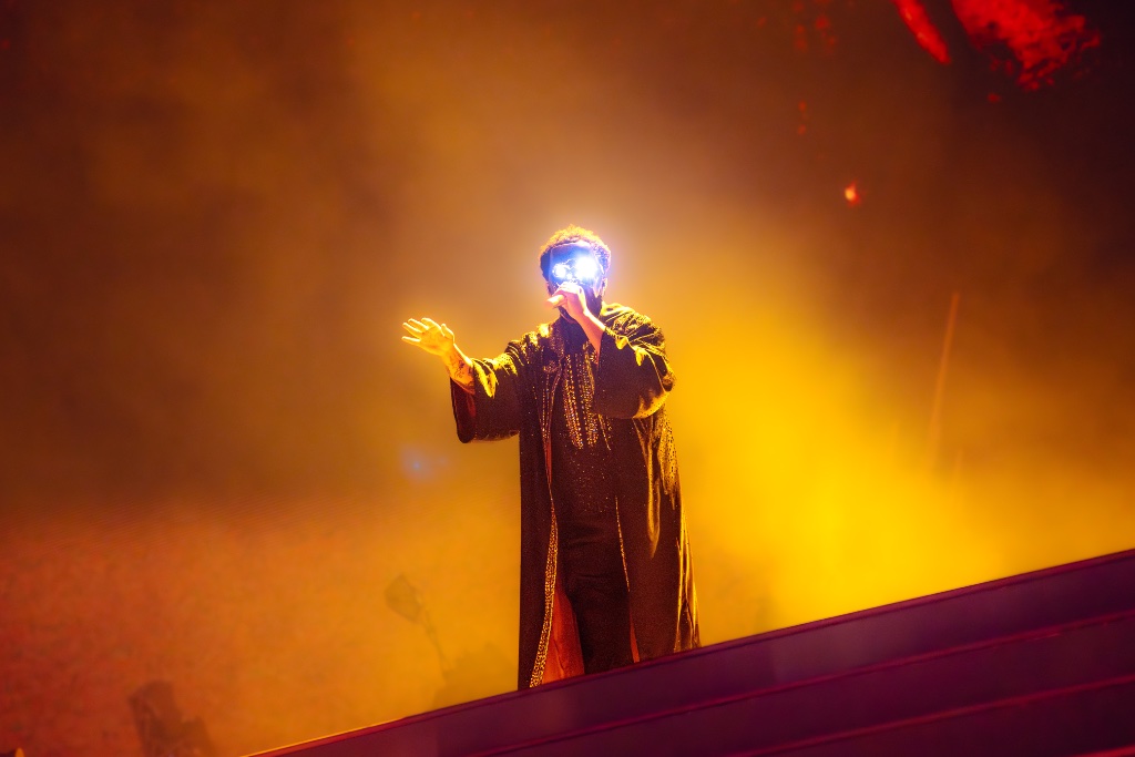 The Weeknd performing during the After Hours Til Dawn Tour at State Farm Stadium in Glendale, AZ — concert photography by Anthony Cavale for Cavale Live