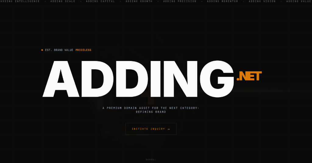 Adding.net website mockup