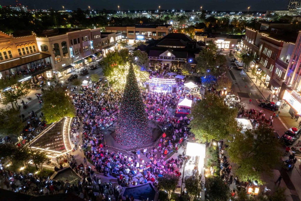 The Woodlands Town Center at night
