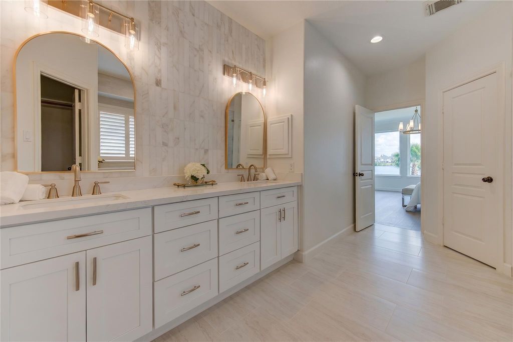Bathroom with dual vanity