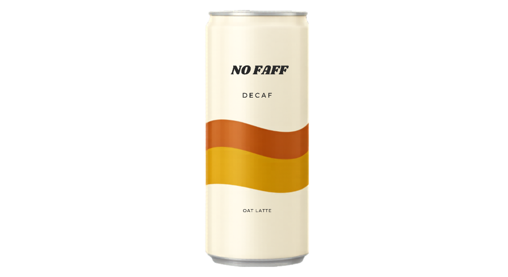 No Faff Decaf oat flat white can