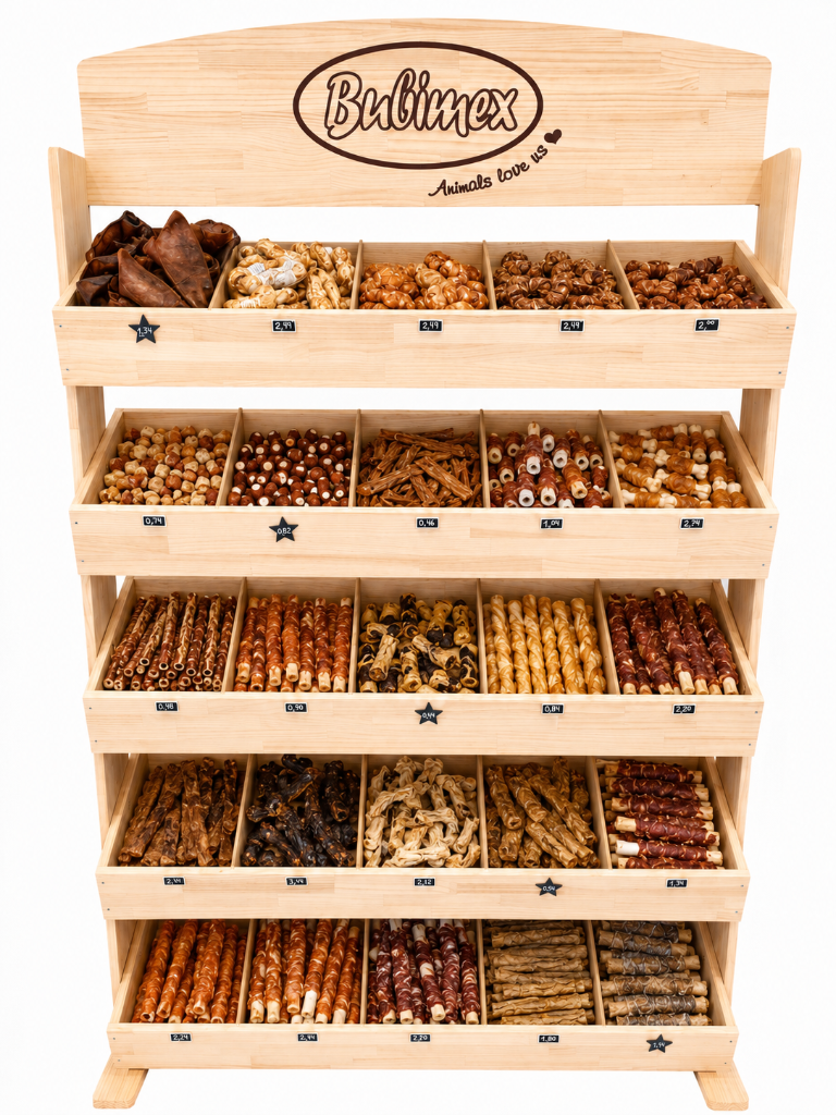 Estantería Bubimex - snacks naturales a granel