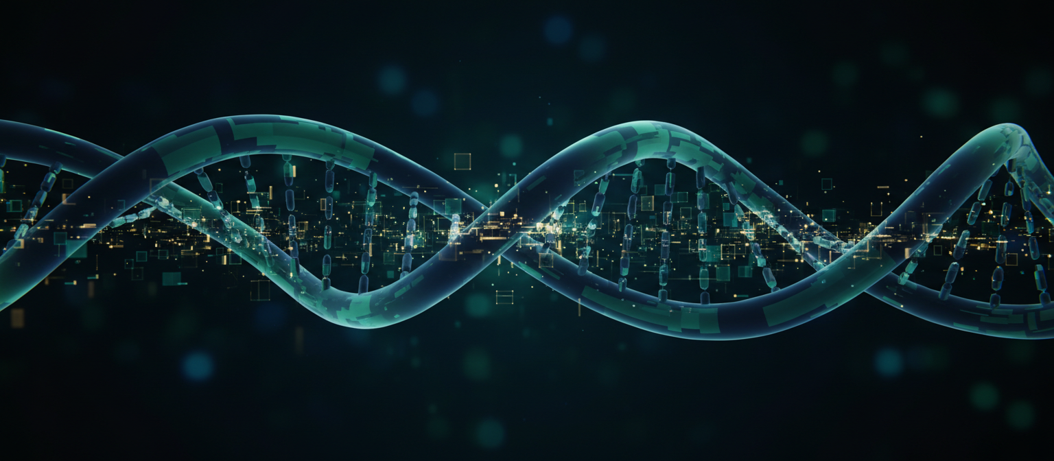 Abstract DNA and digital data visualization