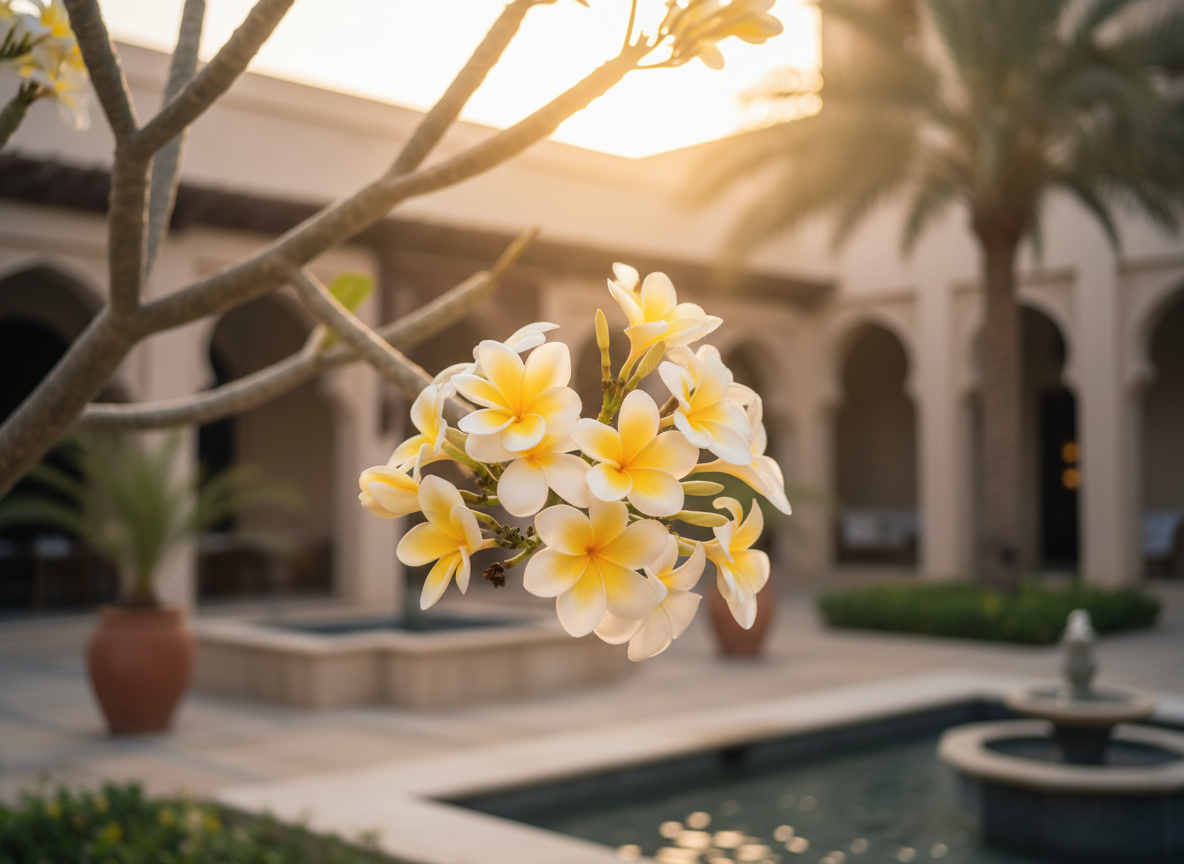 Frangipani in Muscat garden