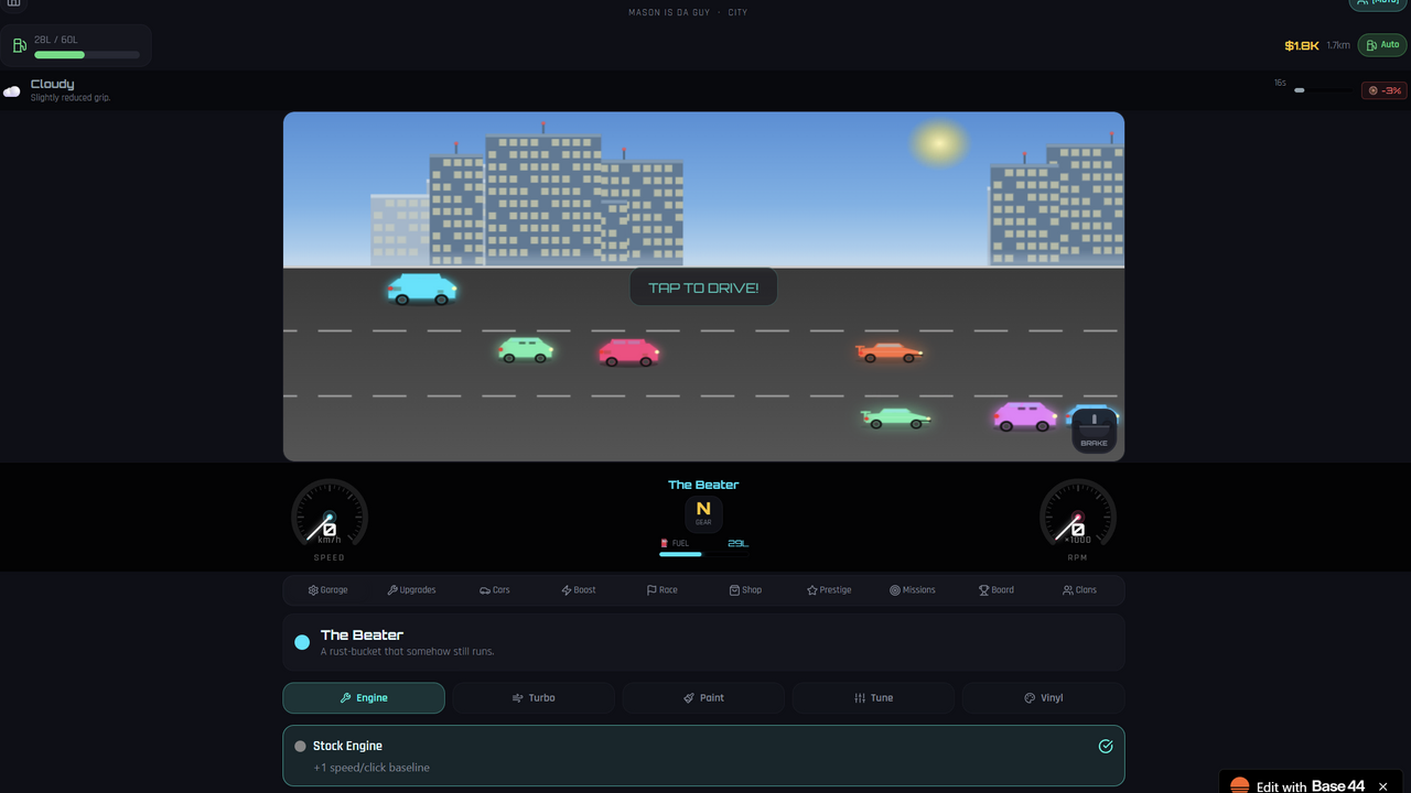 Car clicker template preview
