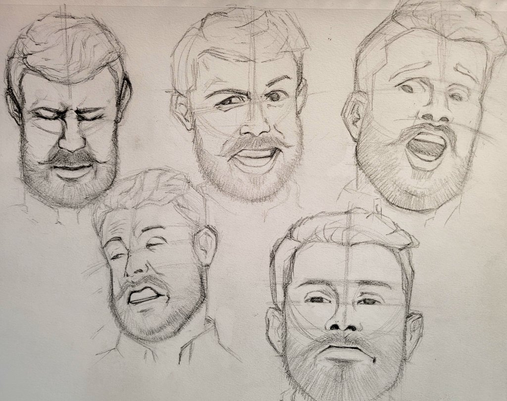 Male Face Expression Studies