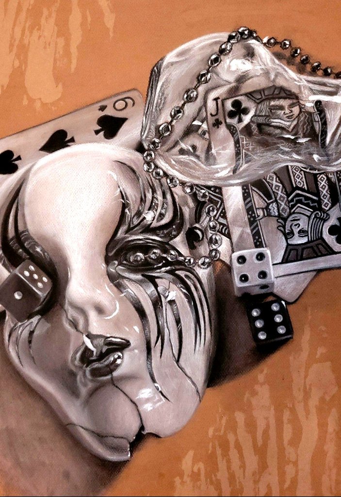 Mask & Cards Still Life