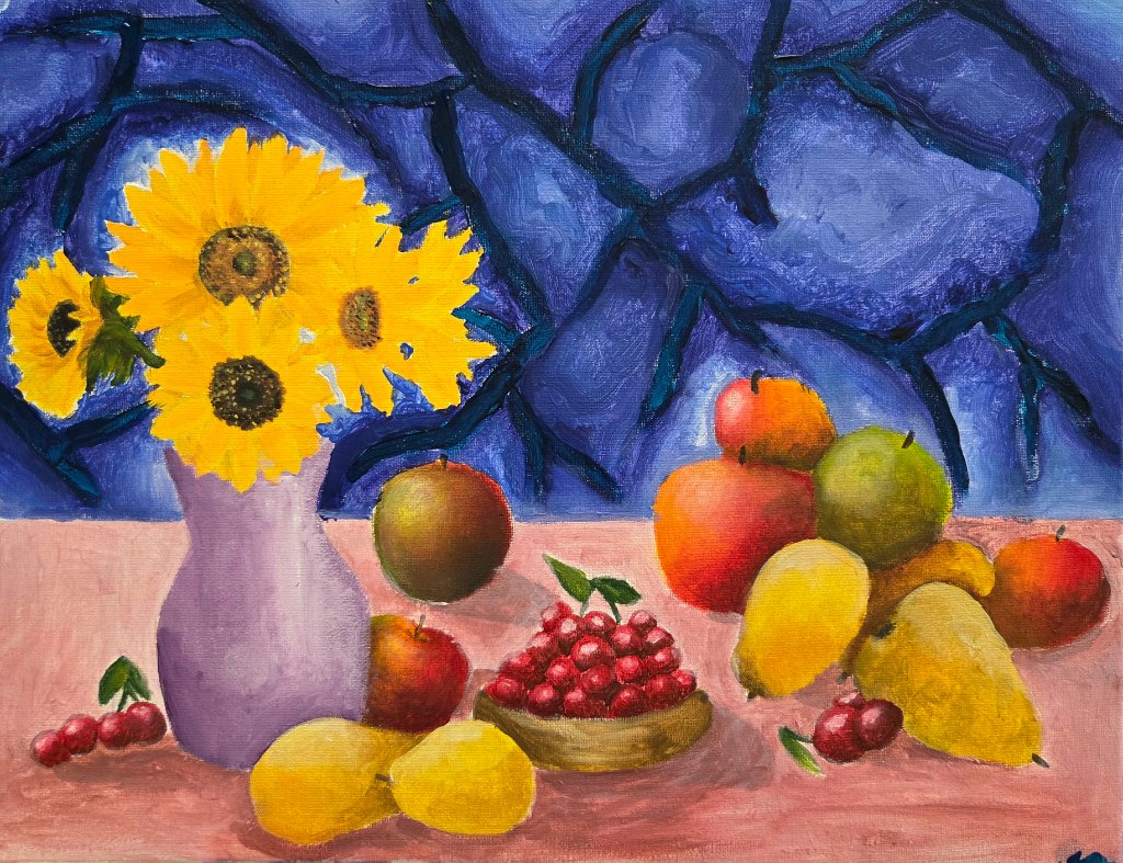 Sunflowers & Fruit Still Life