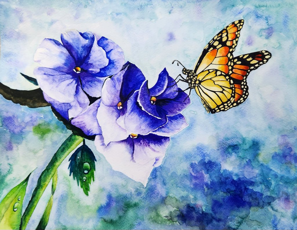 Morning Glory & Monarch