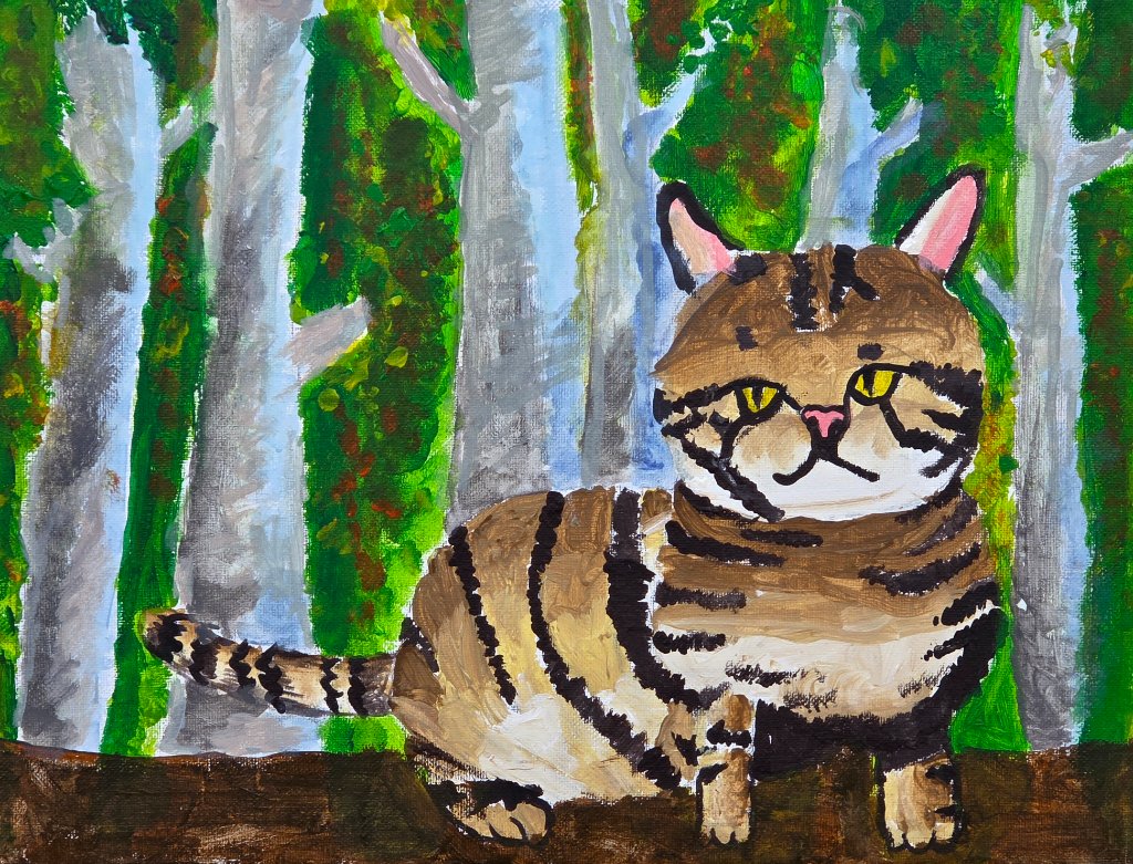 Tabby Cat in Forest