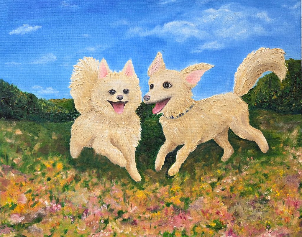 Dogs in a Field