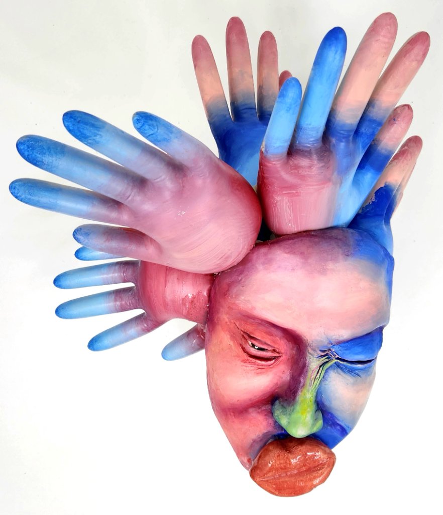 Hand Face Sculpture