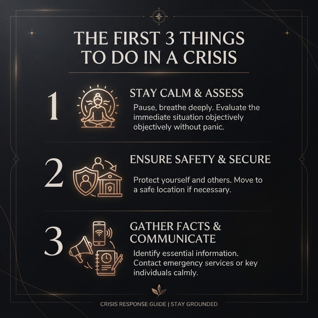 The First 3 Things To Do In A Crisis — free printable guide