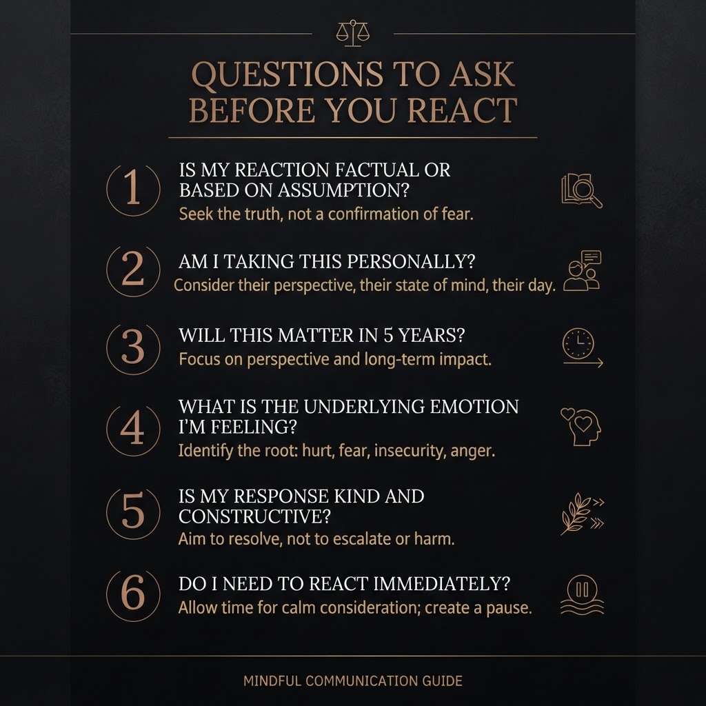 Questions To Ask Before You React — free printable guide