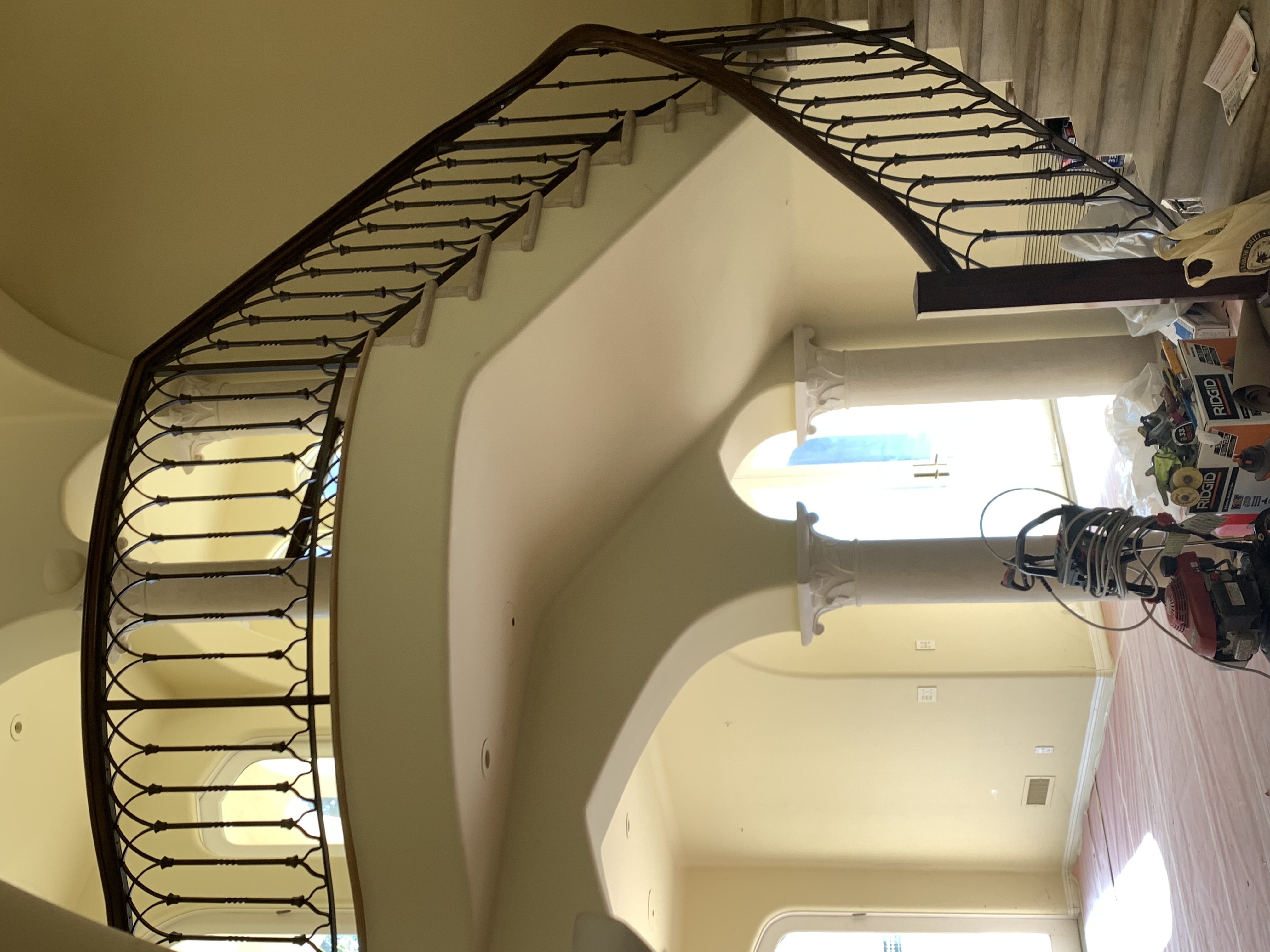 Gothic Arch Balcony Railing in Mediterranean Estate