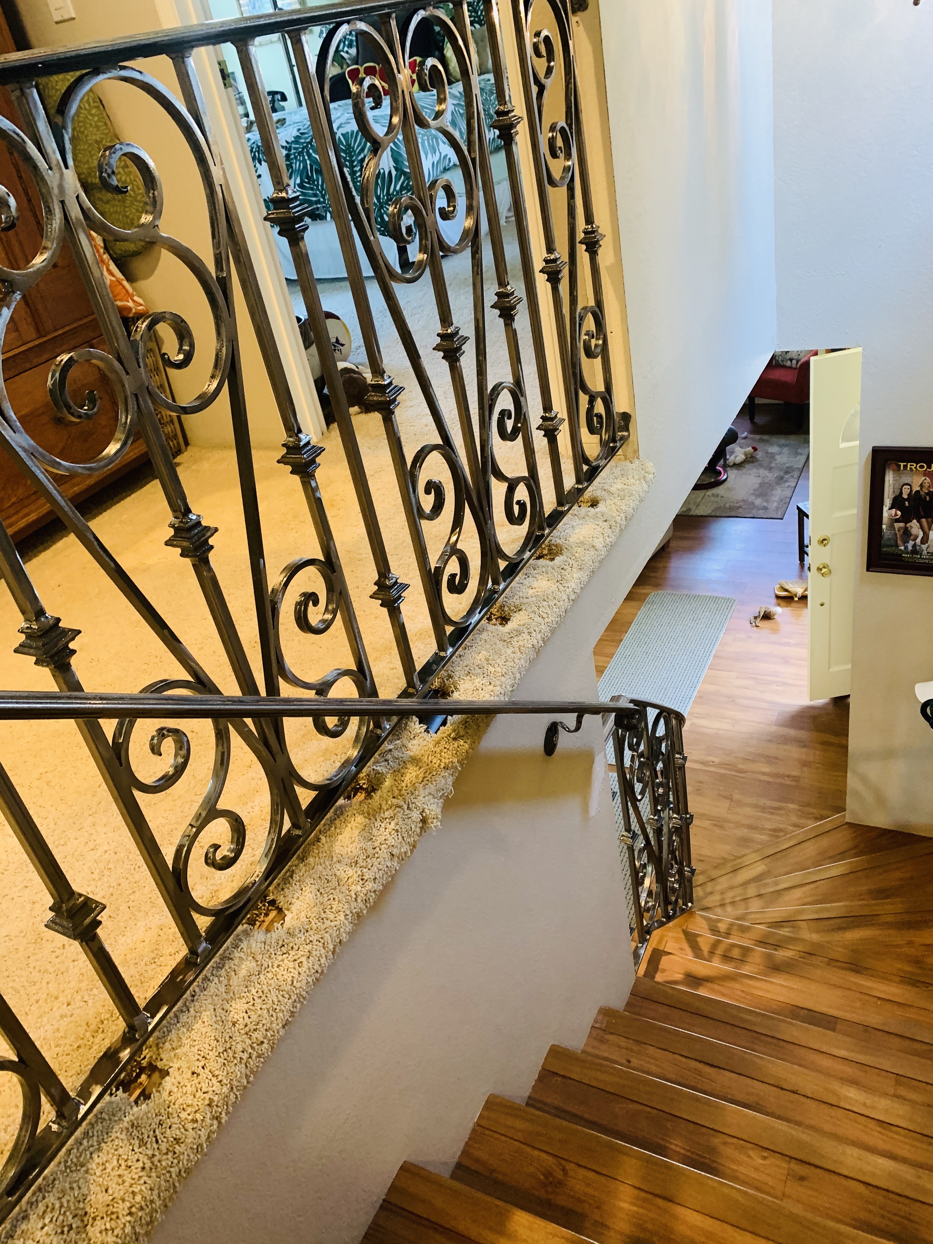 Ornate Scrollwork Interior Staircase Railing