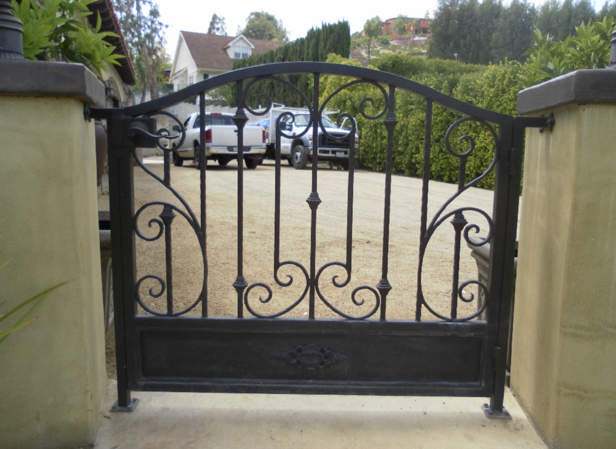 Arched Scrollwork Driveway Entry Gate